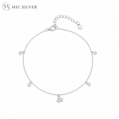 Lắc chân bạc Lucky Clover