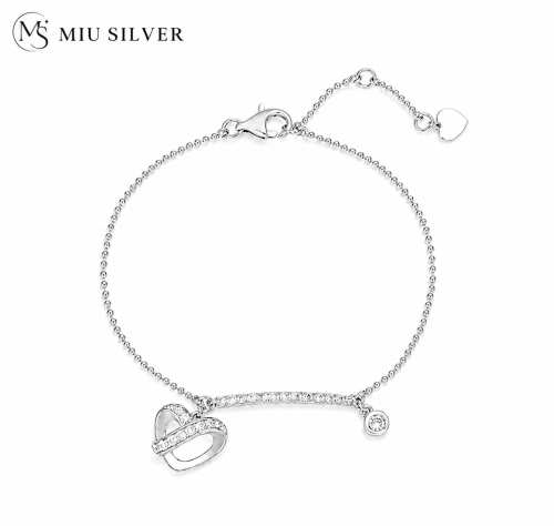 Lắc tay bạc Eternal Heart